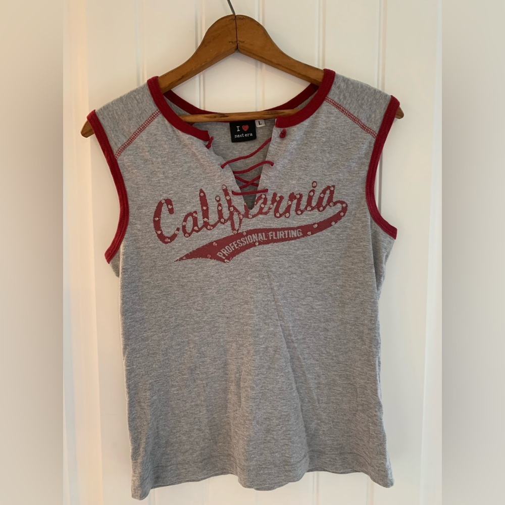 Vintage I ❤️ next era lace up tank size Large
